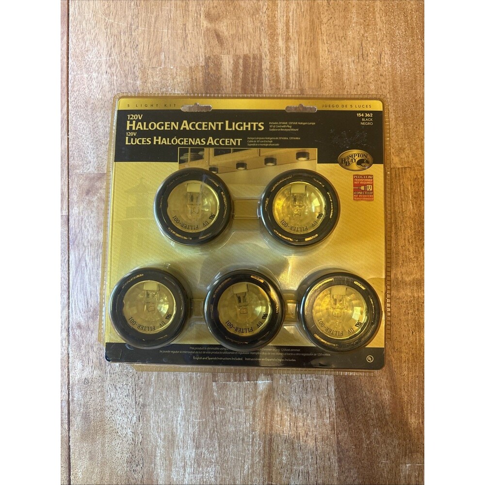 NEW Hampton Bay 120V Halogen Accent 5 Light Kit Black